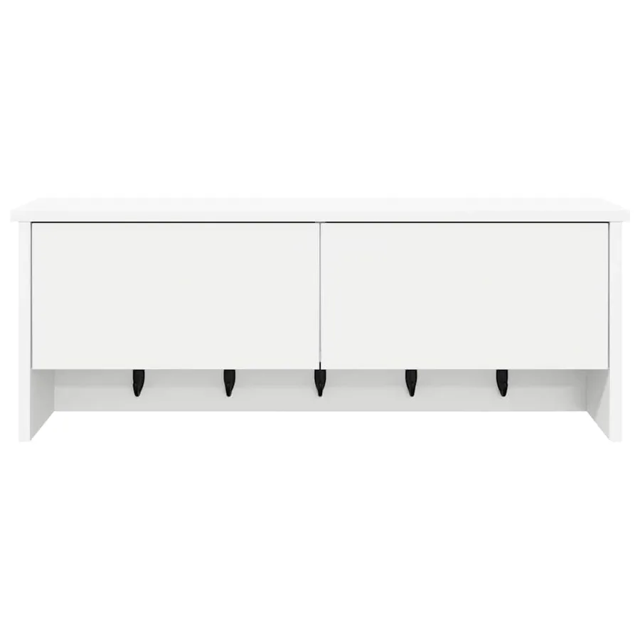 Porte-manteau mural Blanc 80 x 20 x 30 cm Bois d'ingénierie - 6