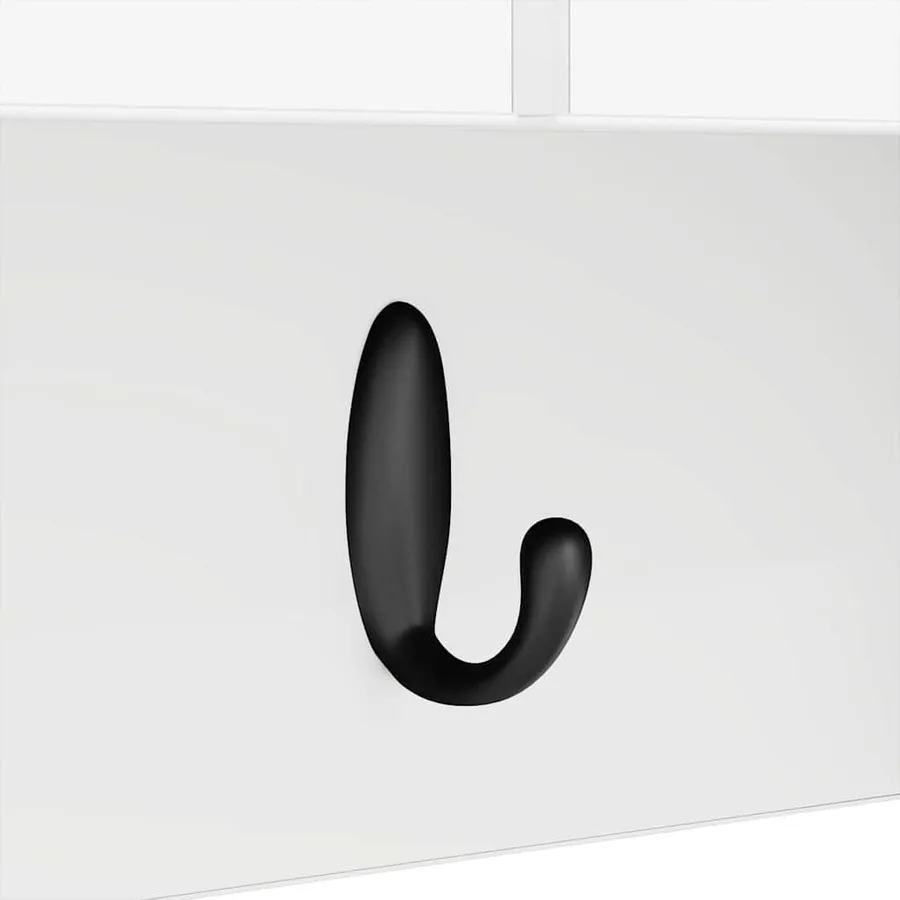 Porte-manteau mural Blanc 80 x 20 x 30 cm Bois d'ingénierie - 8