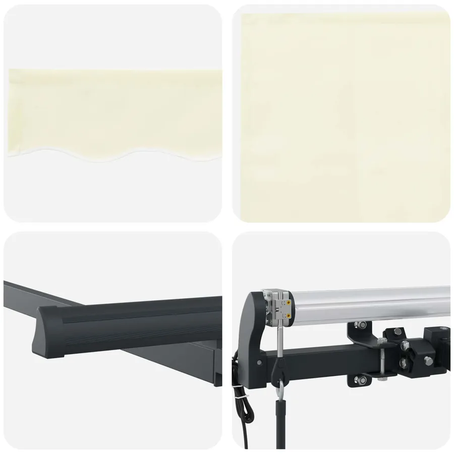 Auvent Rétractable Crème 350 x 200 cm Polyester et Aluminium - 8