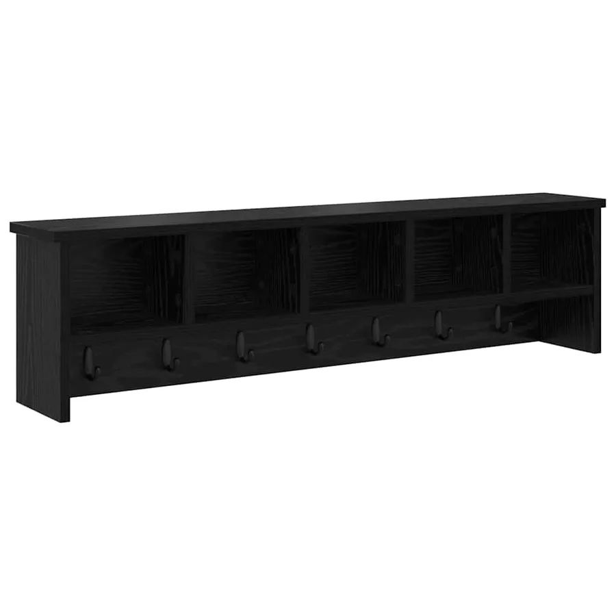 Porte-manteau mural avec étagère Chêne noir 100 x 16 x 26 cm - 2