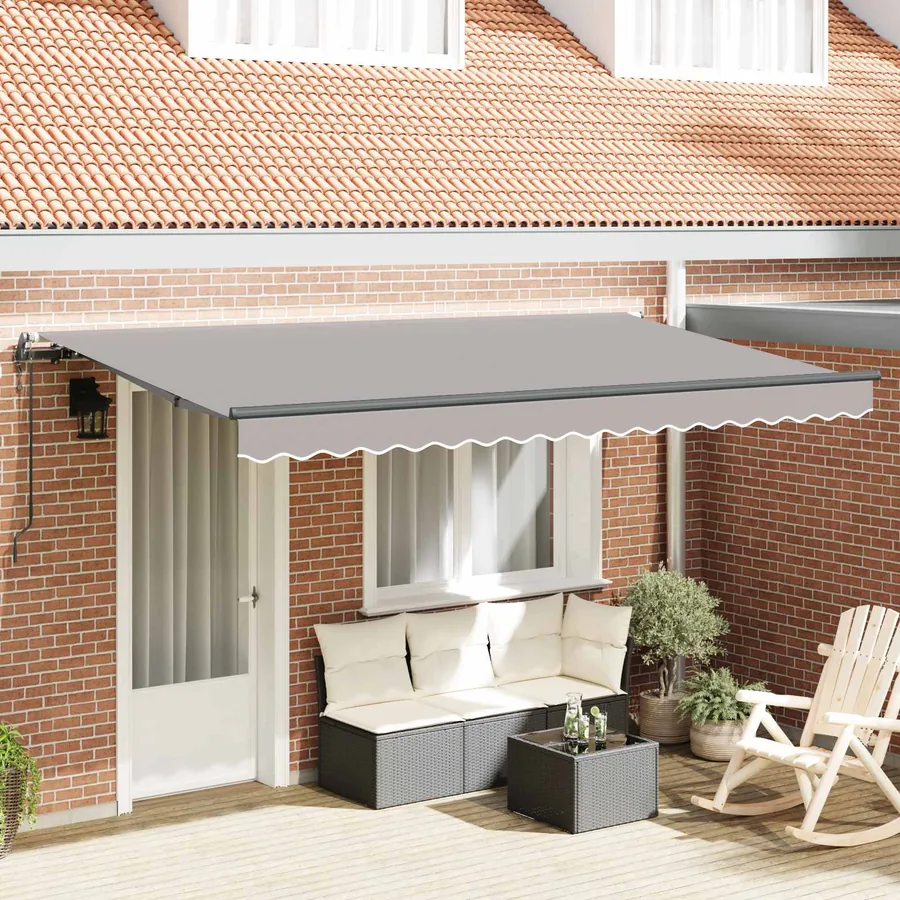 Auvent Rétractable Gris clair 400 x 200 cm tissu