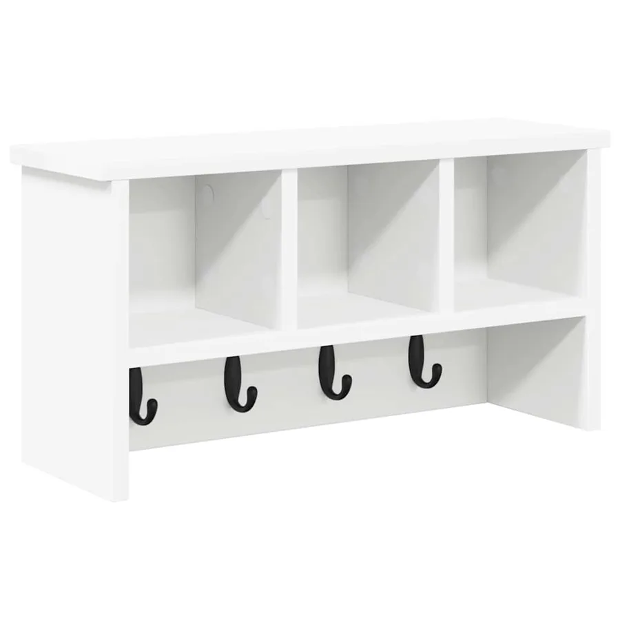 Porte-manteau mural Blanc 50 x 16 x 26 cm Bois d'ingénierie - 2