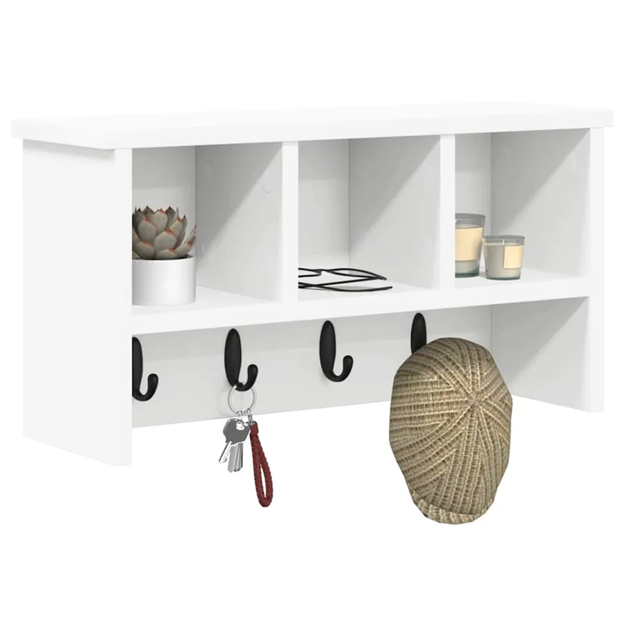Porte-manteau mural Blanc 50 x 16 x 26 cm Bois d'ingénierie - 3