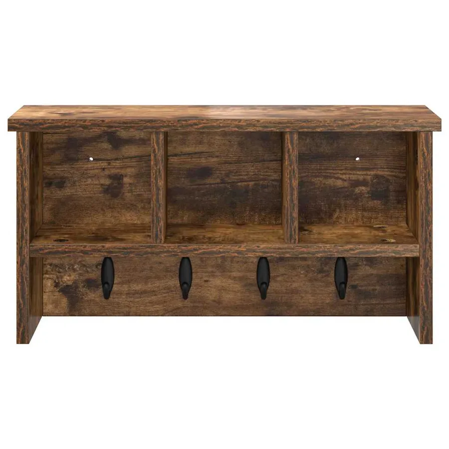 Porte-manteau mural avec étagère Chêne fumé 50 x 16 x 26 cm - 5