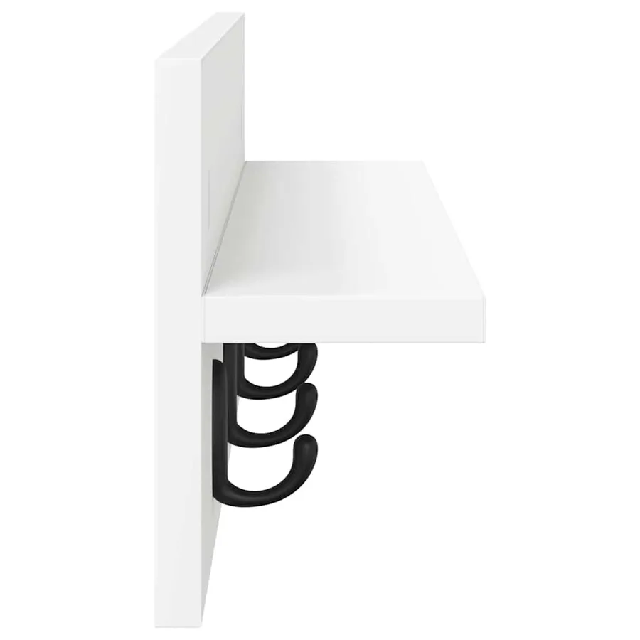 Porte-manteau mural Blanc 60 x 10,5 x 18 cm Bois d'ingénierie - 6