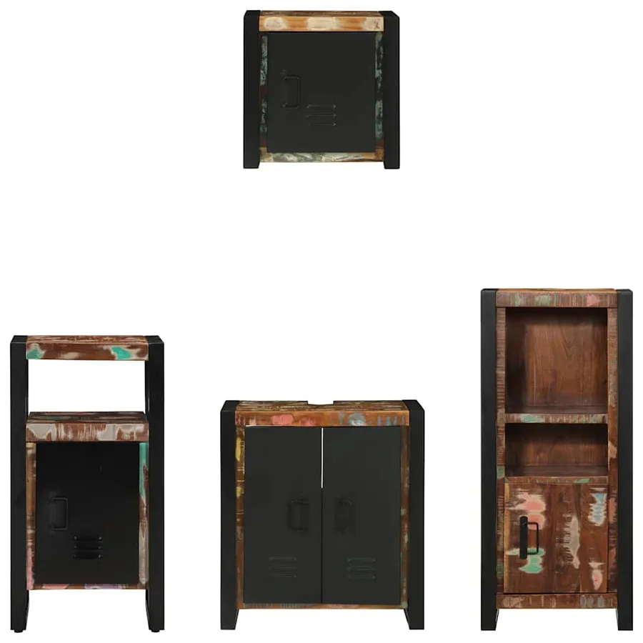 Ensemble de mobilier de salle de bain 4 pcs Bois Recyclé Solide - 8