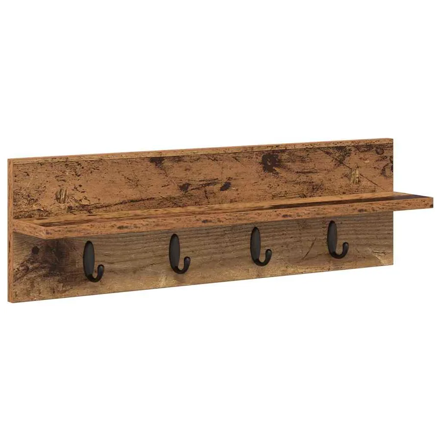 Porte-manteau mural Montage mural Bois ancien 60 x 10,5 x 18 cm - 2