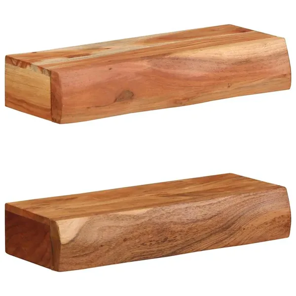 Étagères murales 2 pcs 40x17x8 cm bois massif d'acacia
