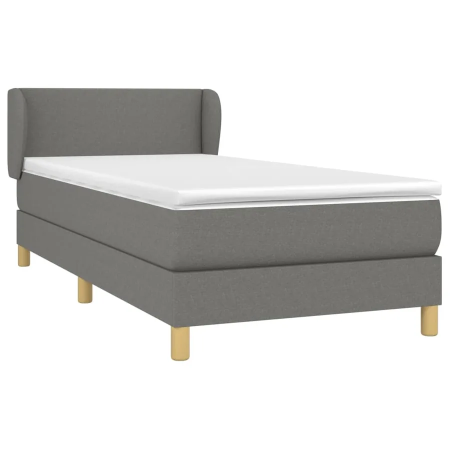 Sommier à lattes de lit avec matelas Gris foncé 100x200cm Tissu - 3