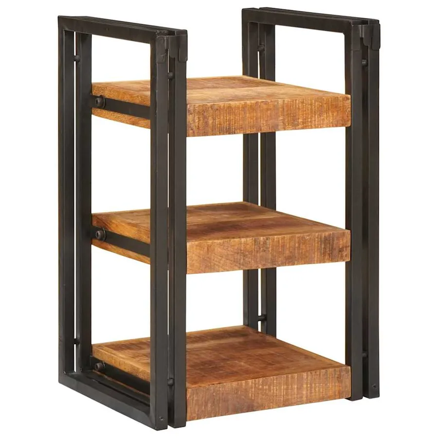 Table de chevet 2 pcs Marron et Noir Bois de mangue massif - 7