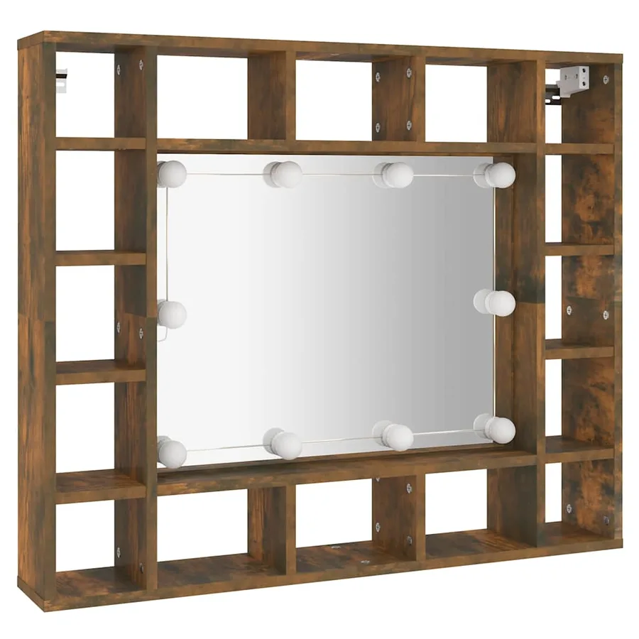 Armoire à miroir avec LED Chêne fumé 91x15x76,5 cm - 3