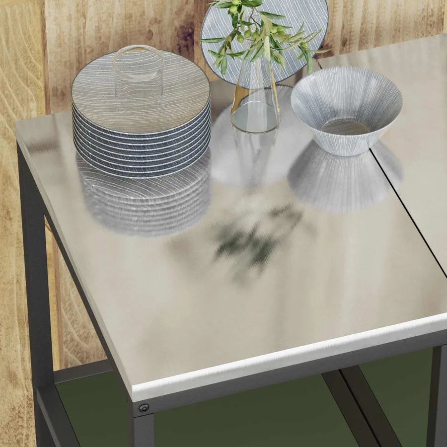Rangement de cuisine HATTEM Vert olive 40 x 50 x 92 cm Acier - 5