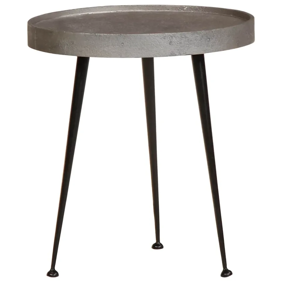 Table basse 3 pcs en bois composite argenté - 5