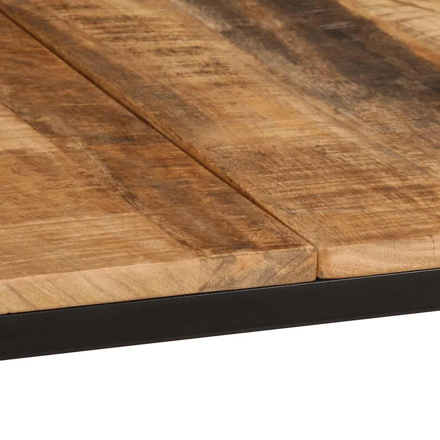 Table à manger 220x90x75 cm bois de manguier massif brut - 6