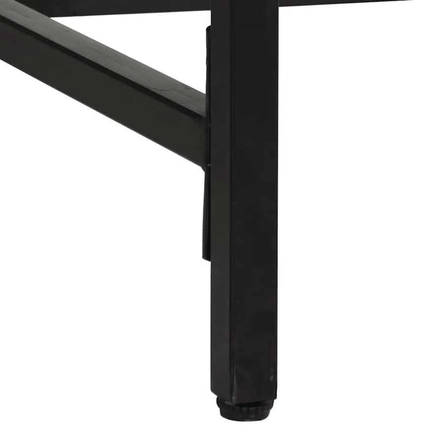 Table à manger 220x90x75 cm bois de manguier massif brut - 7