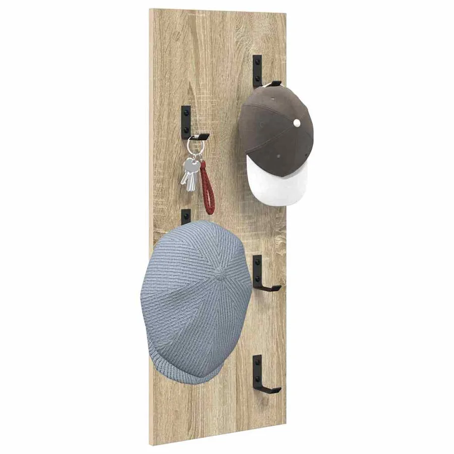 Porte-manteau mural Montage mural Chêne Sonoma 30 x 1,5 x 80 cm - 3