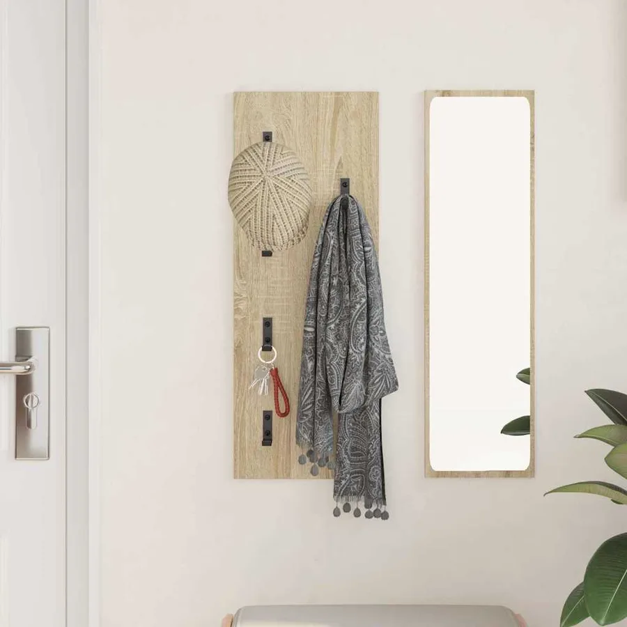 Porte-manteau mural Montage mural Chêne Sonoma 30 x 1,5 x 80 cm - 4
