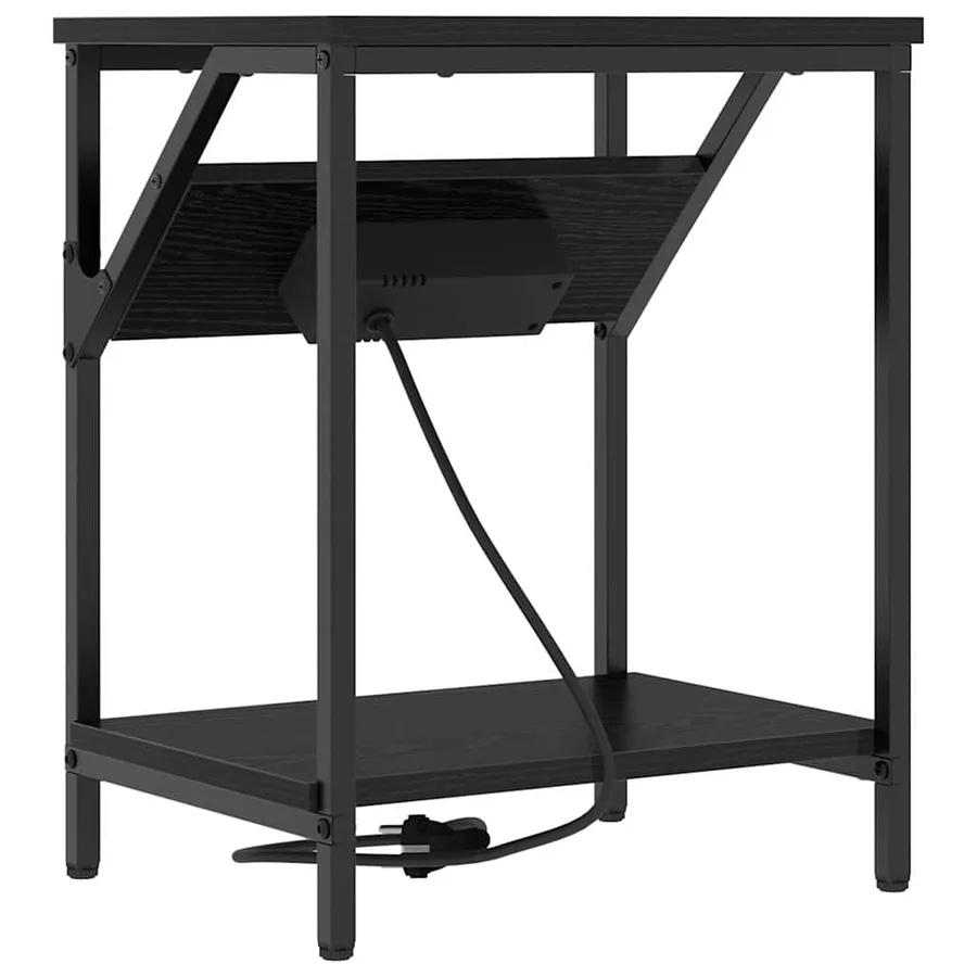 Cabinet de chevet Chêne noir 38 x 30 x 48 cm Bois d'ingénierie - 7