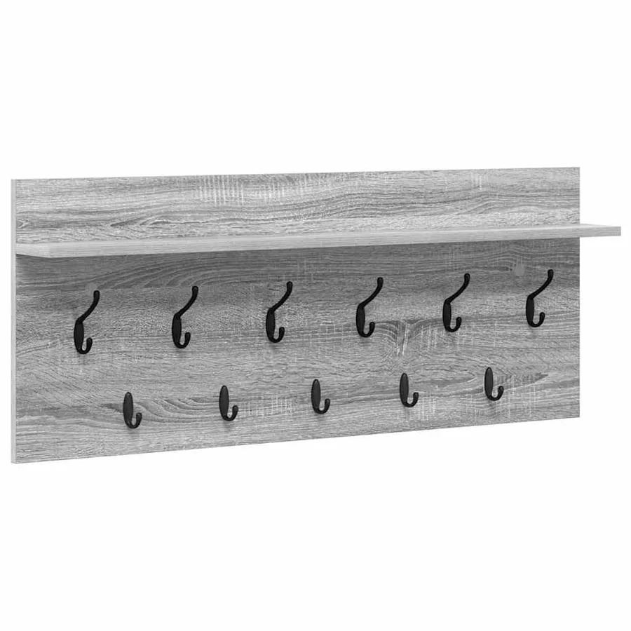Porte-manteau mural avec étagère Gris Sonoma 100 x 40 x 12 cm - 2