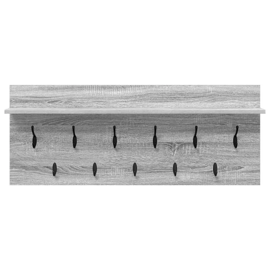 Porte-manteau mural avec étagère Gris Sonoma 100 x 40 x 12 cm - 5
