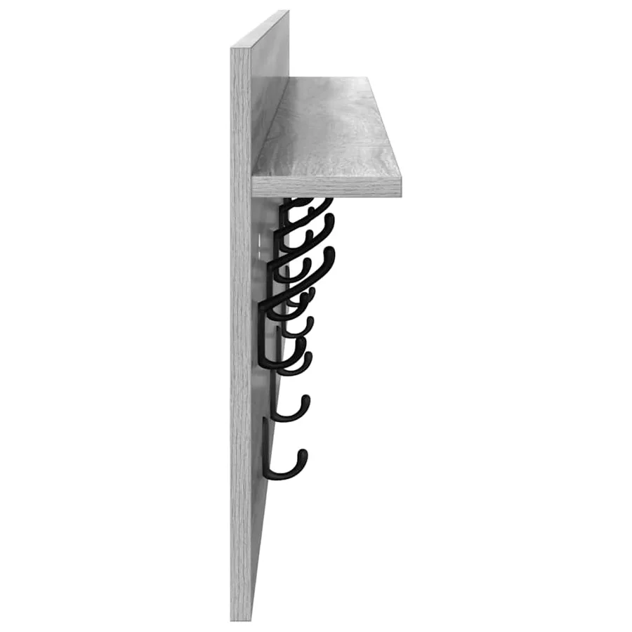 Porte-manteau mural avec étagère Gris Sonoma 100 x 40 x 12 cm - 6