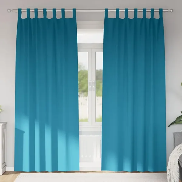 Rideaux occultants avec anneaux 2 pcs Turquoise 245 x 140 cm