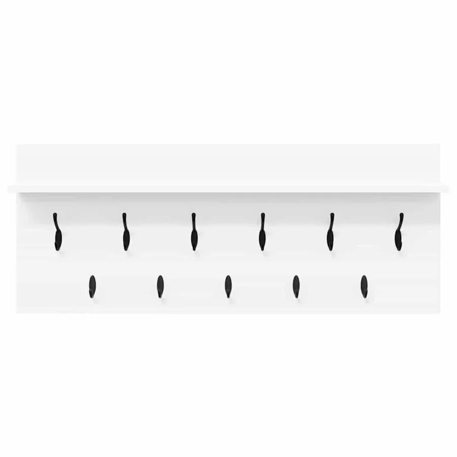 Porte-manteau mural Blanc 100 x 40 x 12 cm Bois d'ingénierie - 5