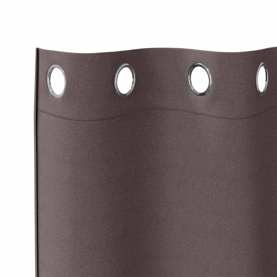 Rideaux occultants avec anneaux 2 pcs Marron foncé 140 x 140 cm - 5
