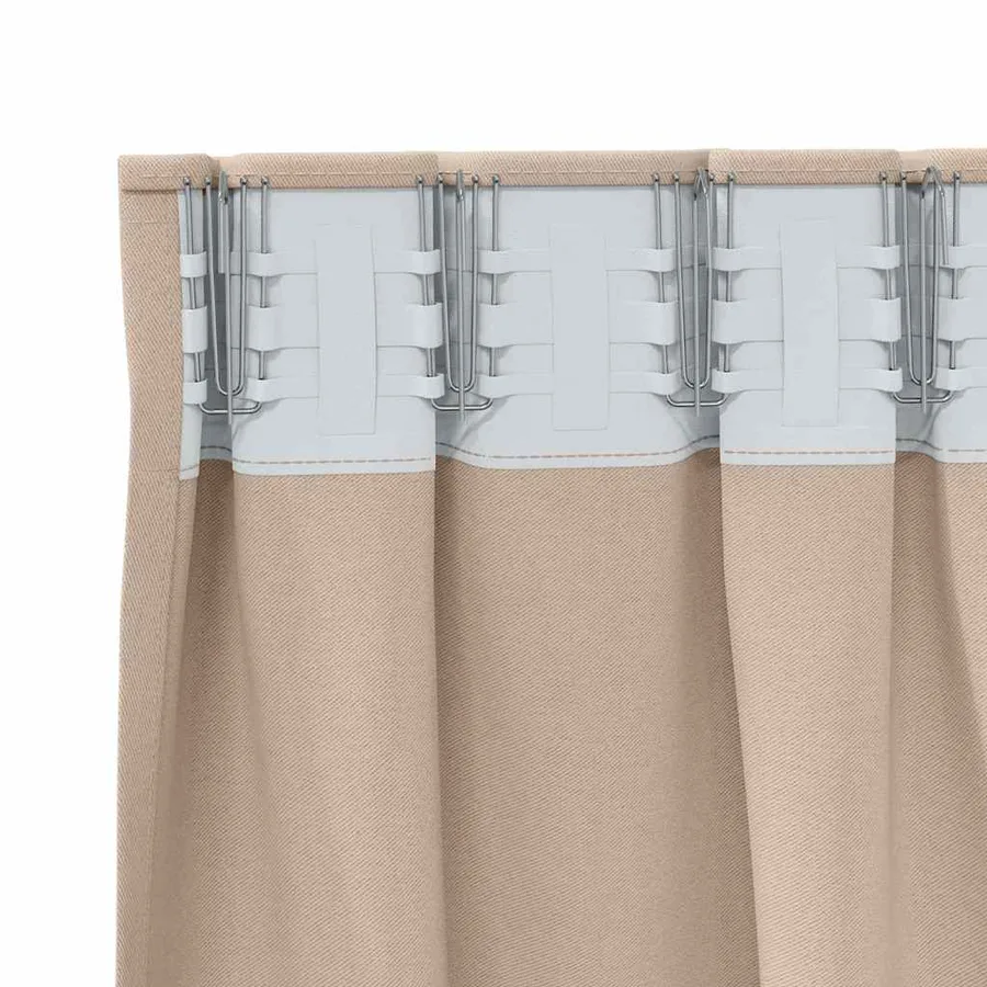 Rideaux occultants avec anneaux 2 pcs Taupe 260 x 140 cm - 5