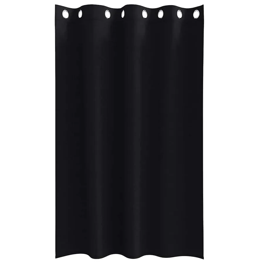 Rideaux occultants avec anneaux 2 pcs Noir 175 x 140 cm - 4