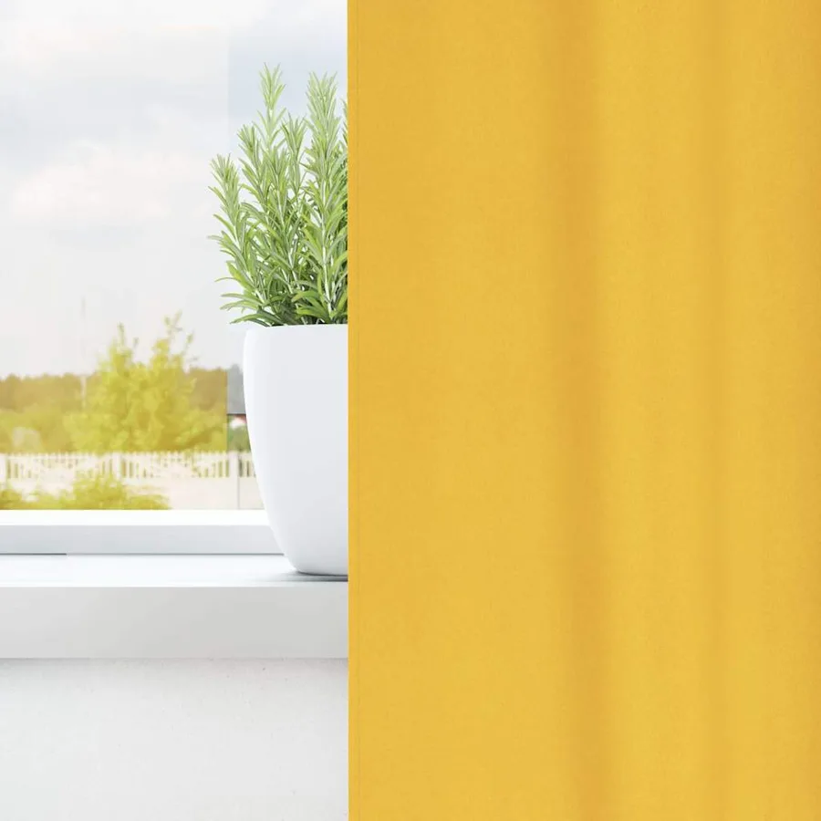 Rideaux occultants avec anneaux 2 pcs Jaune moutarde - 3