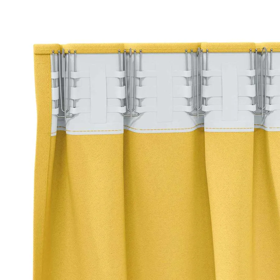 Rideaux occultants avec anneaux 2 pcs Jaune moutarde - 5