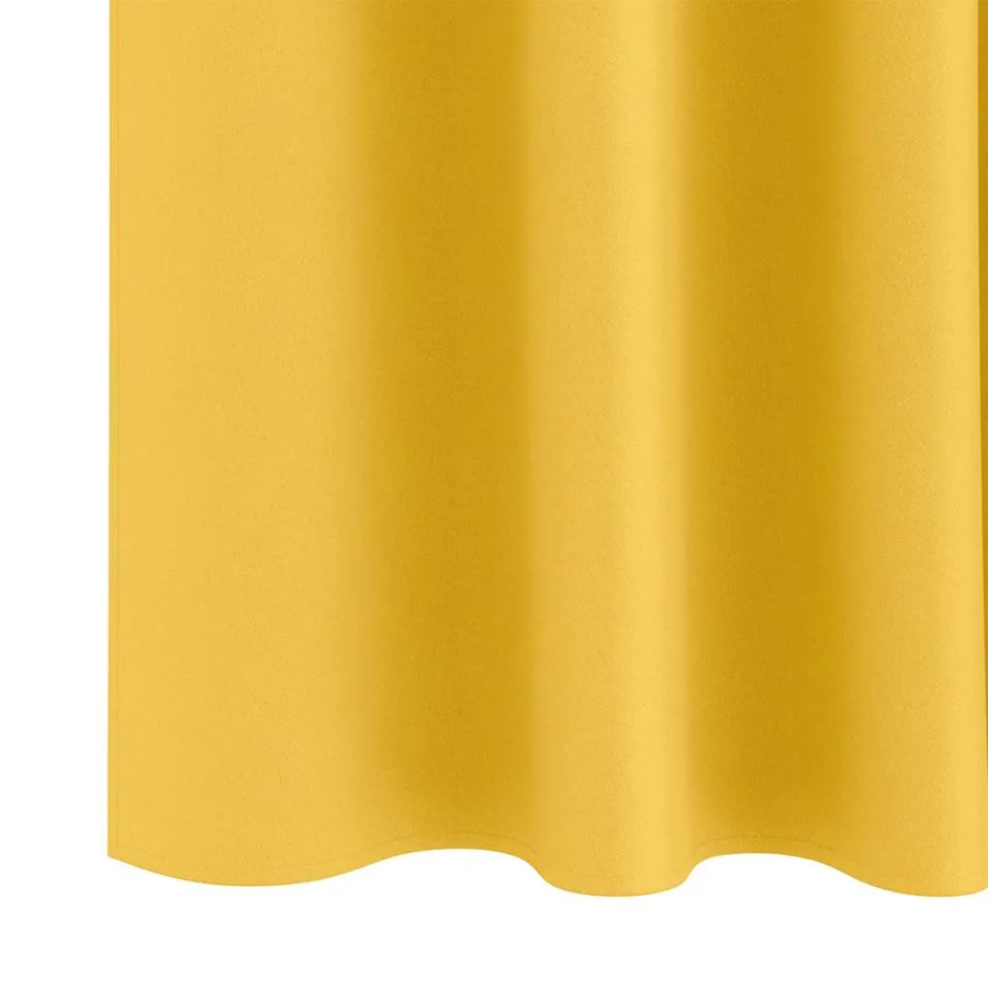 Rideaux occultants avec anneaux 2 pcs Jaune moutarde - 6