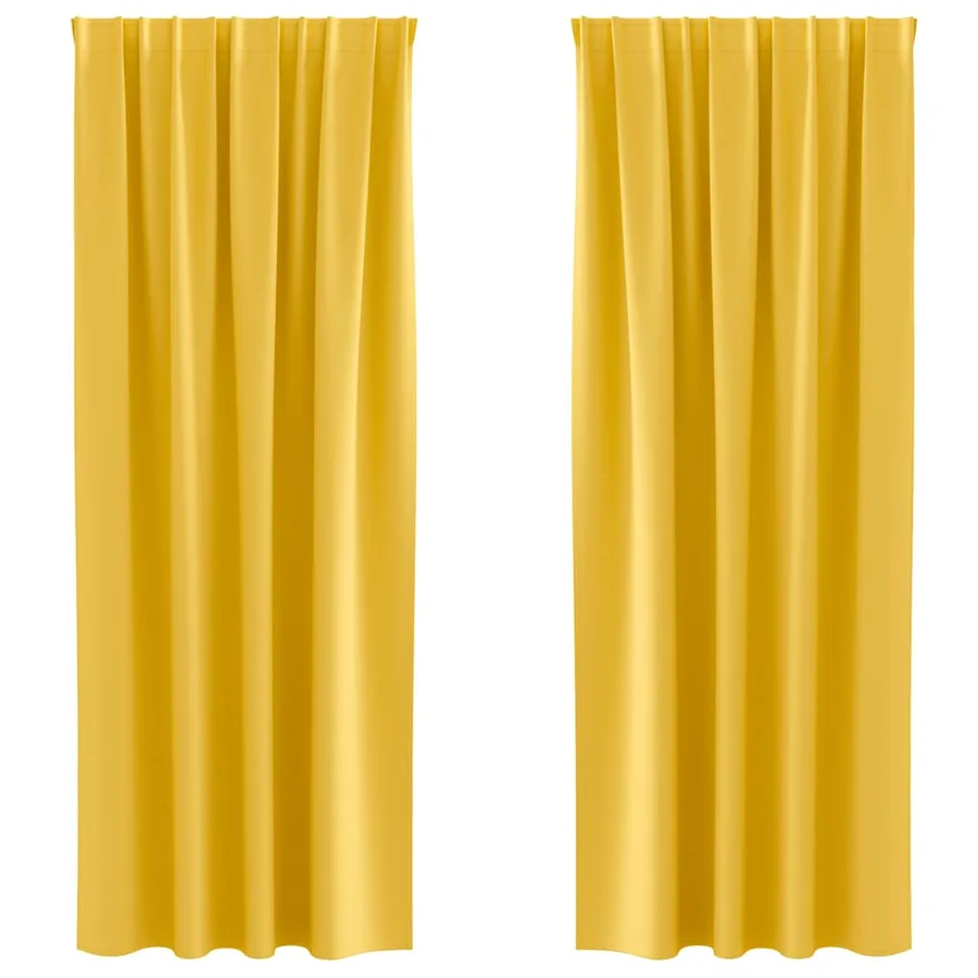 Rideaux occultants avec anneaux 2 pcs Jaune moutarde - 2