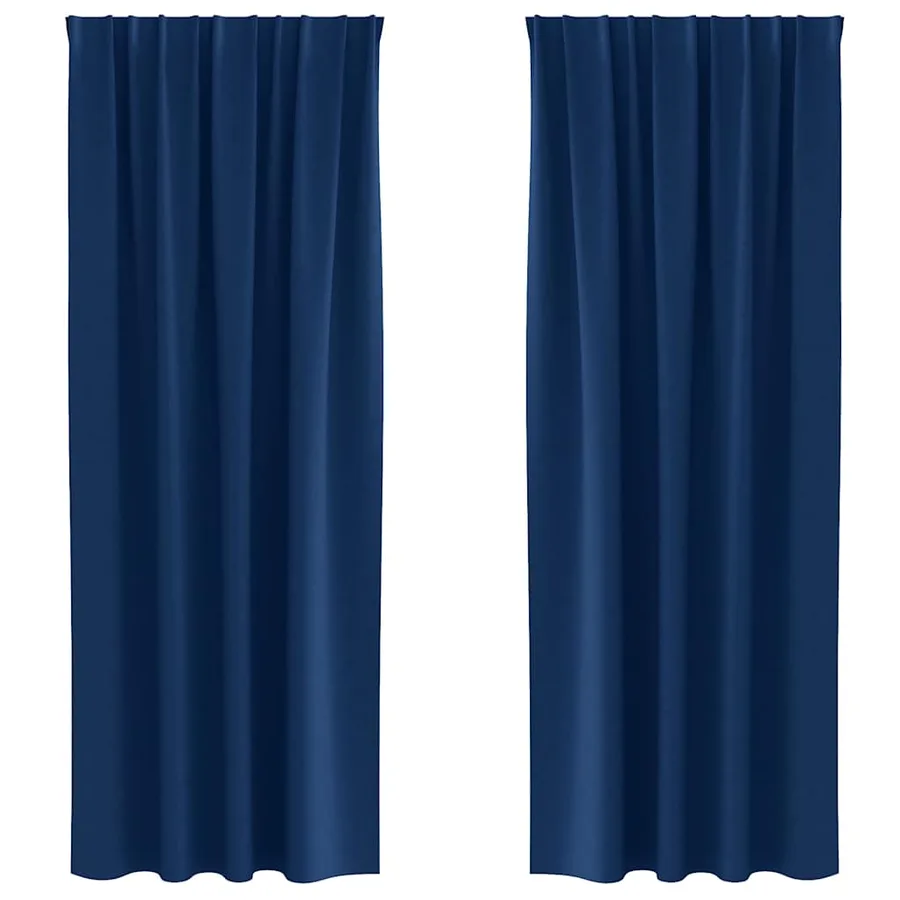 Rideaux occultants avec anneaux 2 pcs Bleu foncé 225 x 140 cm - 2