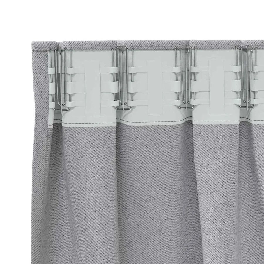 Rideaux occultants avec anneaux 2 pcs Gris clair 245 x 140 cm - 5