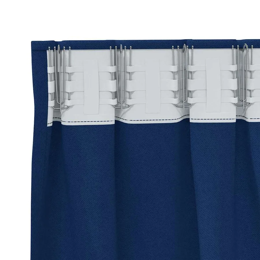 Rideaux occultants avec anneaux 2 pcs Bleu foncé 260 x 140 cm - 5