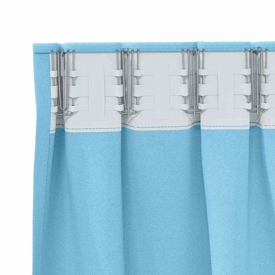 Rideaux occultants avec anneaux 2 pcs Bleu clair 225 x 140 cm - 5