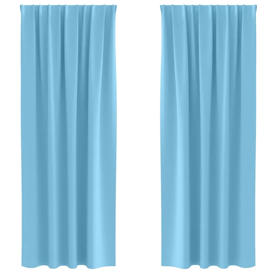 Rideaux occultants avec anneaux 2 pcs Bleu clair 260 x 140 cm - 2