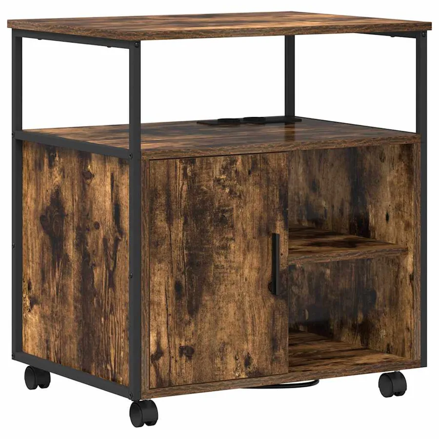 Cabinet avec Station de Charge Chêne fumé 61 x 46 x 67 cm - 2