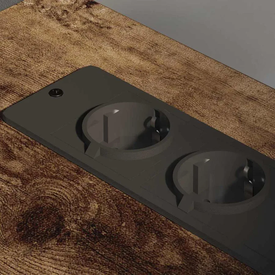 Cabinet avec Station de Charge Chêne fumé 61 x 46 x 67 cm - 5