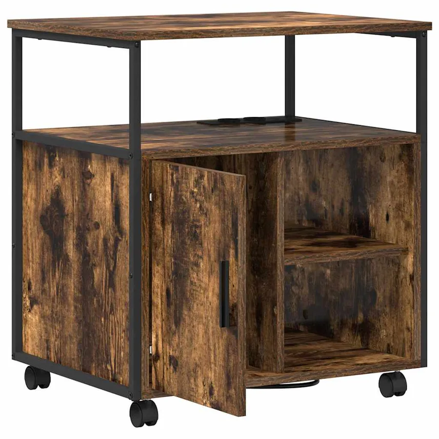 Cabinet avec Station de Charge Chêne fumé 61 x 46 x 67 cm - 6