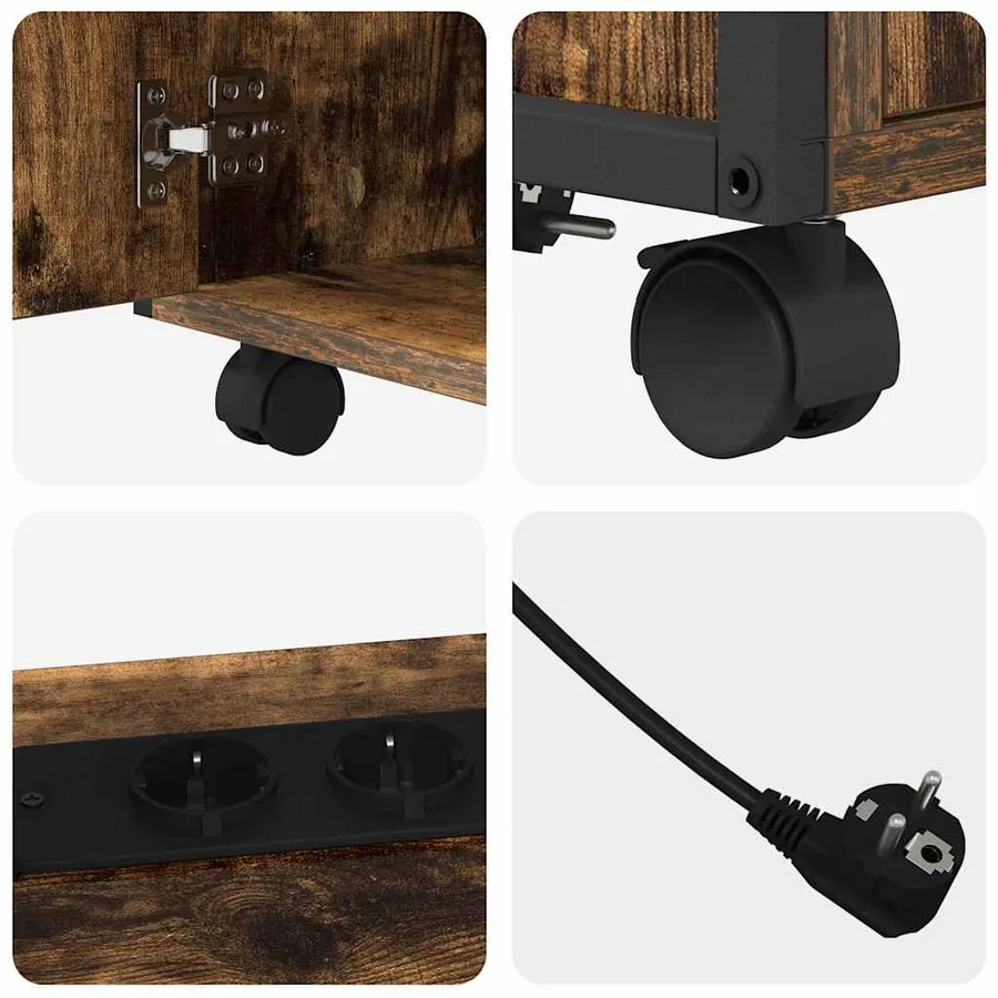 Cabinet avec Station de Charge Chêne fumé 61 x 46 x 67 cm - 8