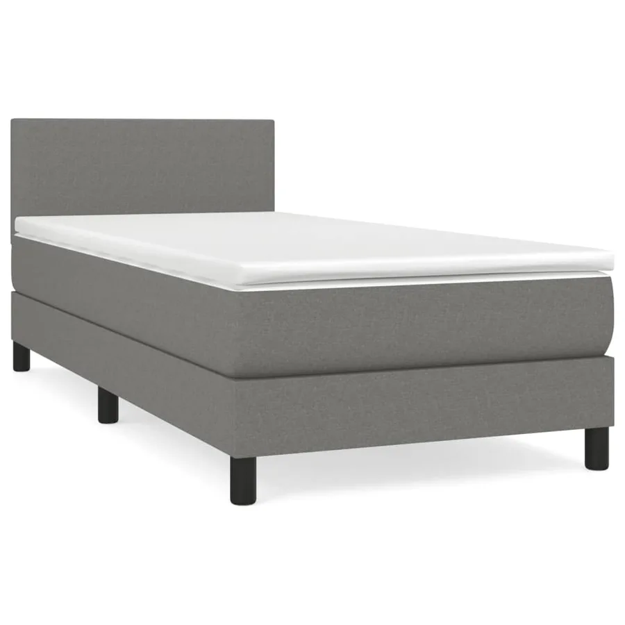Sommier à lattes de lit avec matelas Gris foncé 100x200cm Tissu - 2
