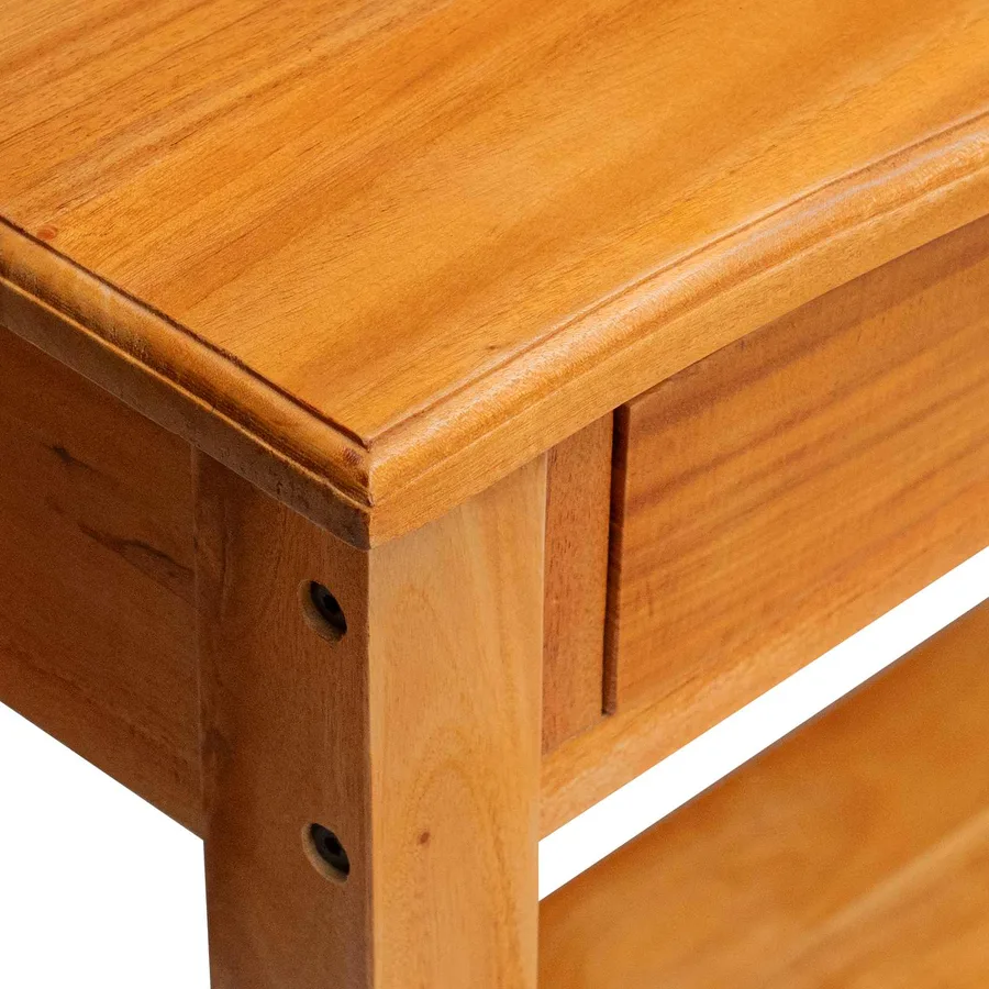 Table console Naturel 115 x 32 x 76 cm Bois de Mahogany Massif - 8