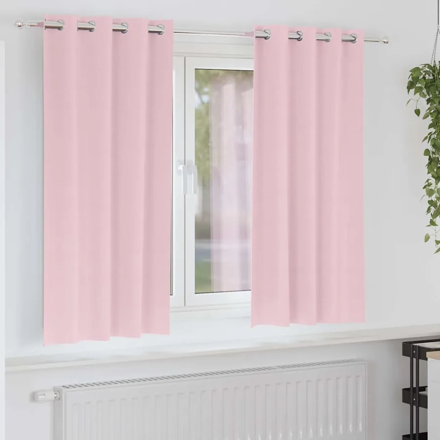 Rideaux occultants avec anneaux 2 pcs Rose bébé 175 x 140 cm