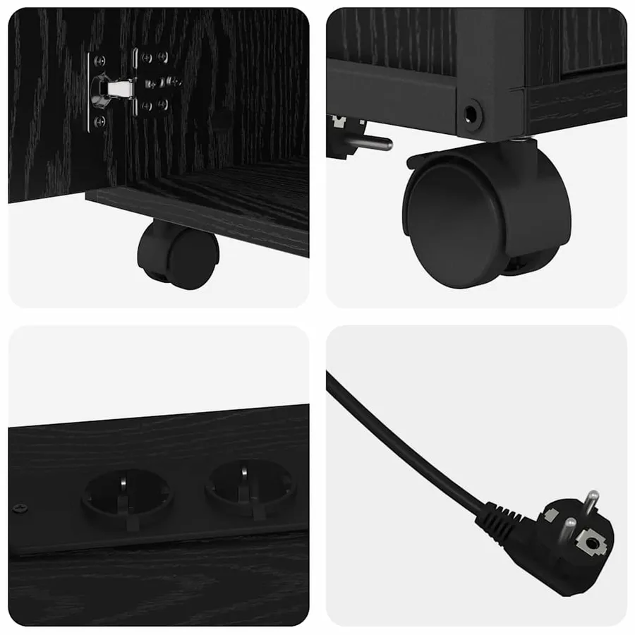 Cabinet avec Station de Charge Chêne noir 61 x 46 x 67 cm - 10