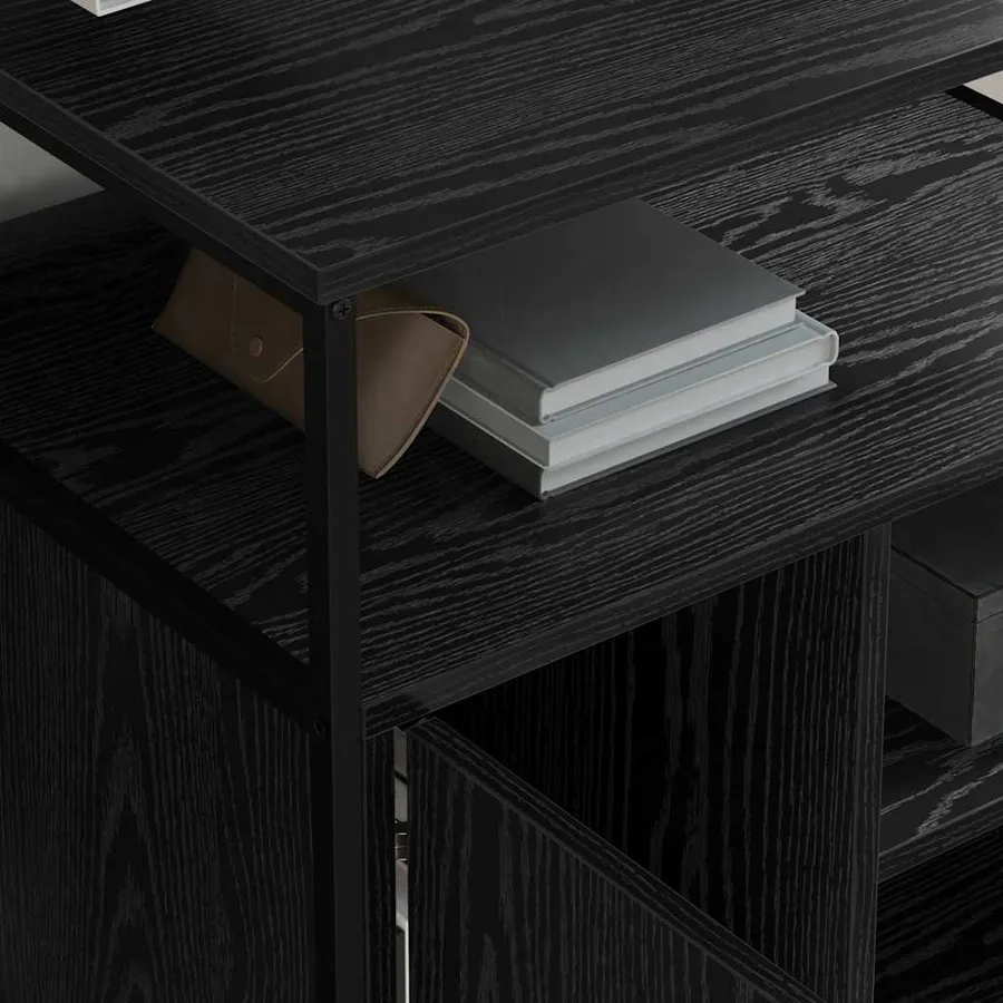 Cabinet avec Station de Charge Chêne noir 61 x 46 x 67 cm - 4