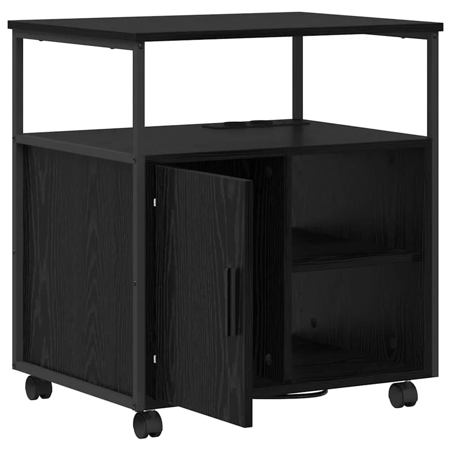 Cabinet avec Station de Charge Chêne noir 61 x 46 x 67 cm - 6