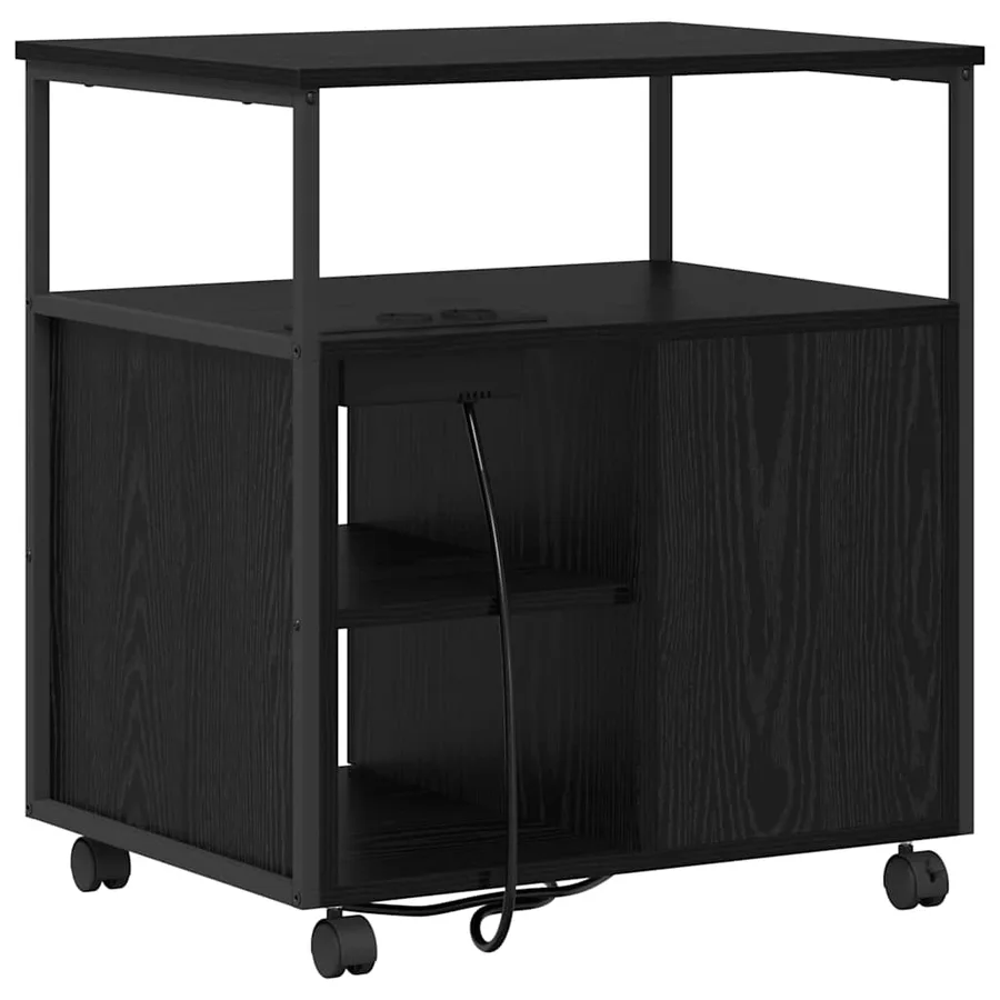 Cabinet avec Station de Charge Chêne noir 61 x 46 x 67 cm - 9